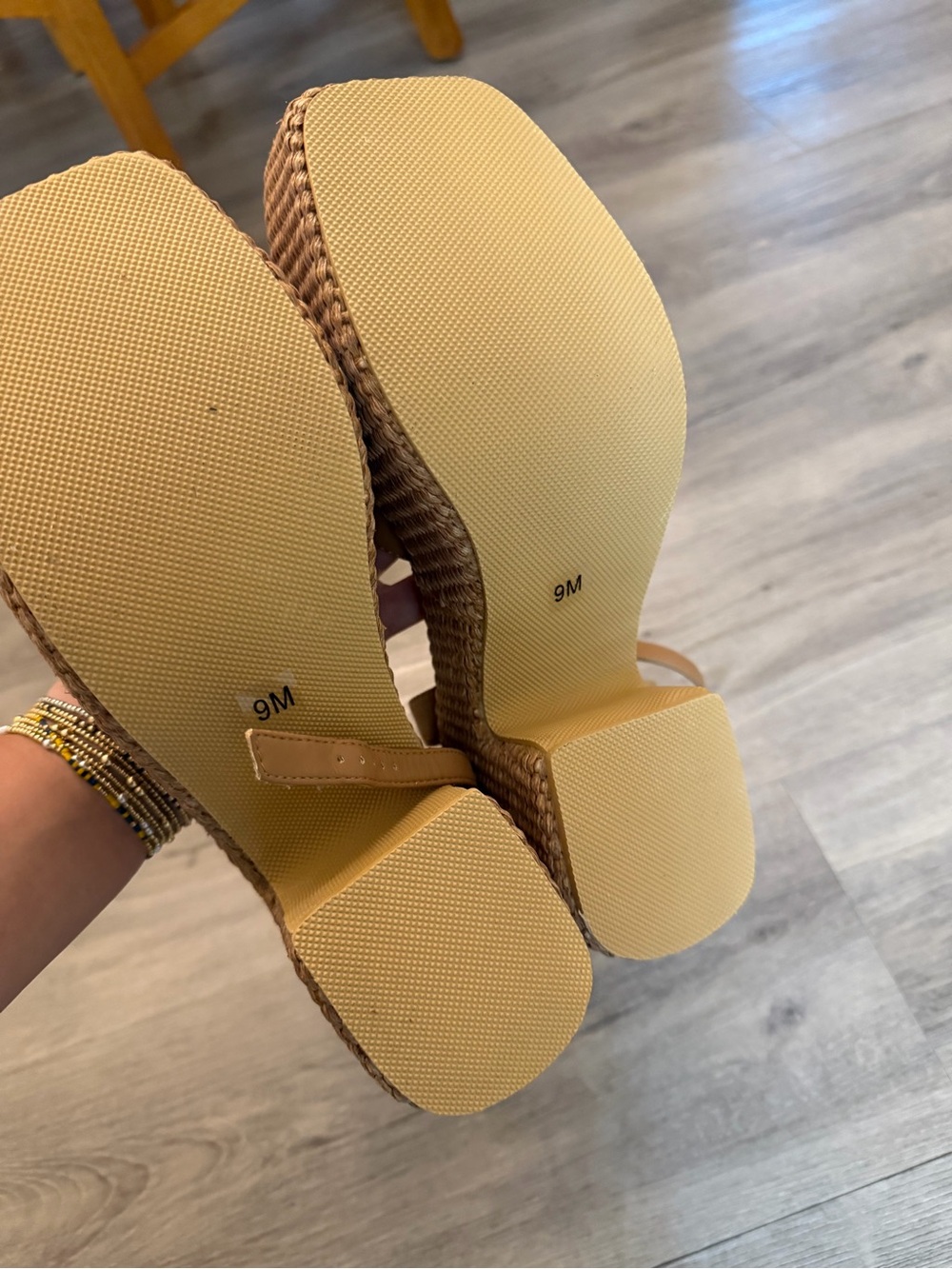 Woven Tan Platform Slingback Sandals - Picture 5 of 5
